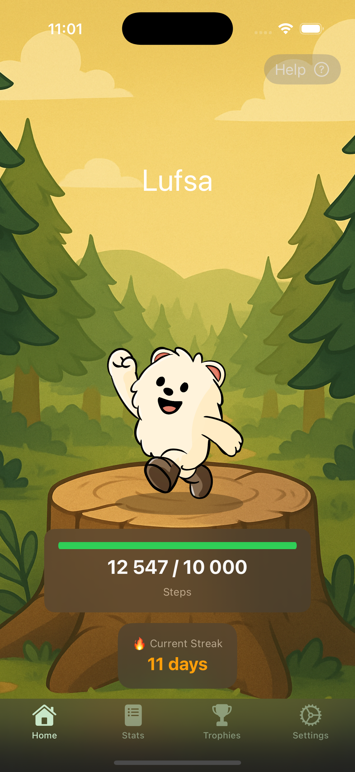 Screenshot from Lufsa App