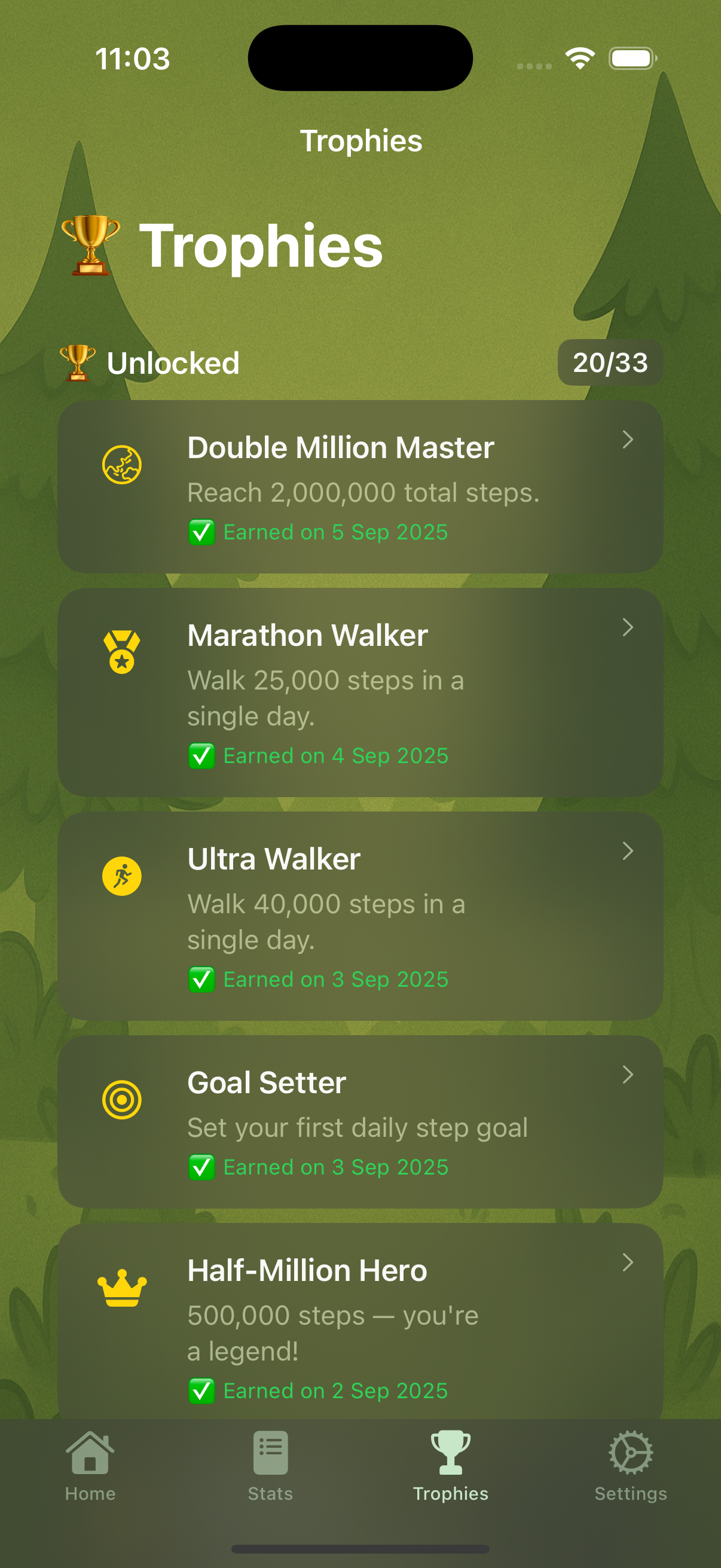 Screenshot from Lufsa App